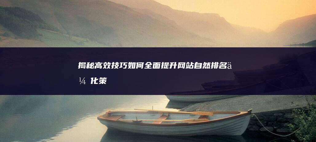 揭秘高效技巧：如何全面提升网站自然排名优化策略